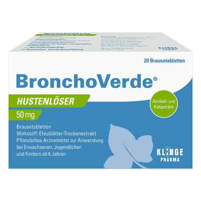 Bronchoverde Hustenloeser 50 mg Brausetabletten 20 szt. od Klinge Pharma GmbH PZN 09542949