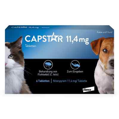 Capstar 11,4 mg f.Katzen u.kleine Hunde tabletki 6 szt. od Elanco Deutschland GmbH PZN 01276359