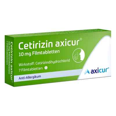 Cetirizin axicur 10 mg Filmtabletten 7 szt. od axicorp Pharma GmbH PZN 14293483