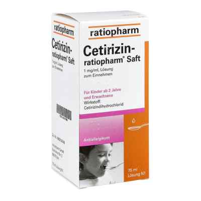 Cetirizin ratiopharm Saft 75 ml od ratiopharm GmbH PZN 02191085