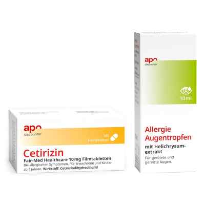 Cetyryzyna 10 Mg + Krople do oczu Apodiscounter zestaw 1 op. od  PZN 08102909