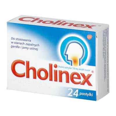 Cholinex 150 mg pastylki na gardło do ssania 24 tabl. od EWA S.A.PRZEDSIĘBIORSTWO PRODUKCYJNO-HANDLOWE PZN 08300473