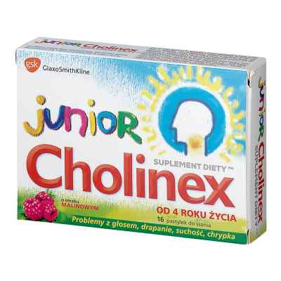 Cholinex Junior tabletki na ból gardła dla dzieci 16  od EWA S.A.PRZEDSIĘBIORSTWO PRODUKCYJNO-HANDLOWE PZN 08300851