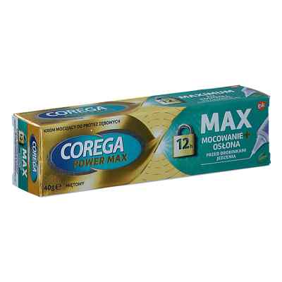 Corega Max Mocowanie+Osłona Miętowy Krem do protez 40 g od  PZN 08304194