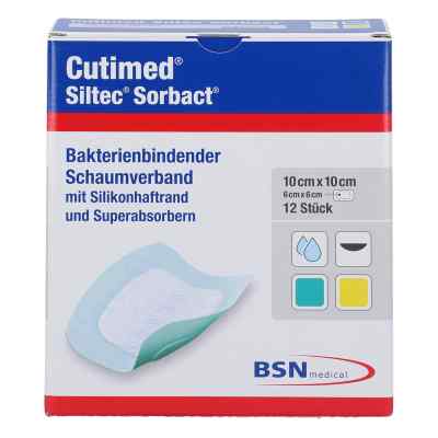 Cutimed Siltec Sorbact Pu-verb.10x10 cm