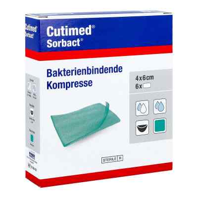 Cutimed Sorbact 4x6 cm opatrunek 6 szt. od BSN medical GmbH PZN 07347215