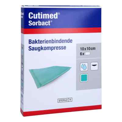 Cutimed Sorbact Saugkompressen 10x10 cm 6 szt. od BSN medical GmbH PZN 07343298