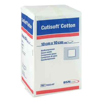 Cutisoft Cotton Kompr.10x10 cm unsteril 12fach 100 szt. od BSN medical GmbH PZN 03896907