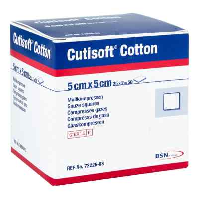 Cutisoft Cotton Kompr.5x5cm steril 25X2 szt. od BSN medical GmbH PZN 01563389
