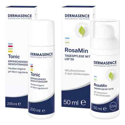 Dermasence Tonic 200 ml & Rosamin Tagespflege Lsf50 50ml 1 op. od Medicos Kosmetik GmbH & Co. KG PZN 08104522