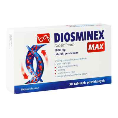 Diosminex Max tabletki powlekane 30  od ICN POLFA RZESZÓW S.A. PZN 08300486