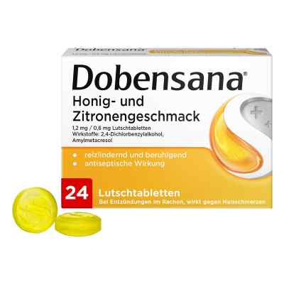 Dobensana Honig-u.zitronengeschm.1,2mg/0,6mg pastylki na gardło 24 szt. od Reckitt Benckiser Deutschland GmbH PZN 11128039