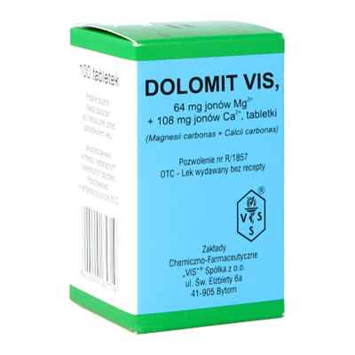 Dolomit VIS tabletki 100  od VIS - ZAKŁADY CHEMICZNO - FARMACEUTYCZNE SP. Z O.O PZN 08300324