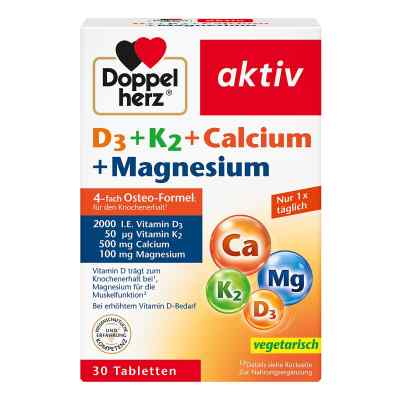 Doppelherz aktiv D3 + K2 + wapń + magnez tabletki 30 szt. od Queisser Pharma GmbH & Co. KG PZN 18778668