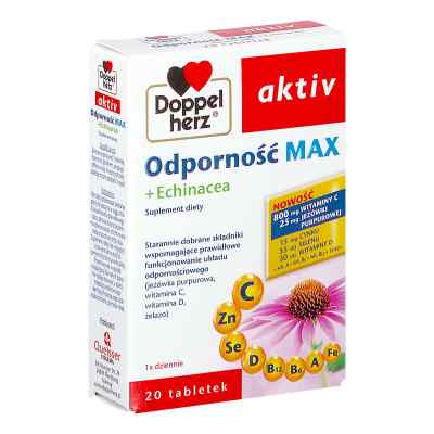 Doppelherz aktiv Odpornośc MAX + Echinacea tabletki 20  od QUEISSER PHARMA GMBH & CO. PZN 08303672