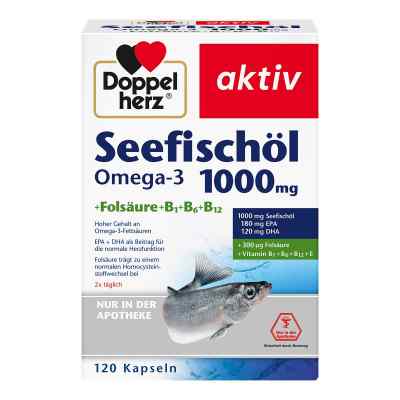 Doppelherz Aktiv Omega 3 1000mg + kwas foliowy + wit. 120 szt. od Queisser Pharma GmbH & Co. KG PZN 06583681