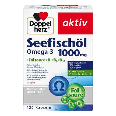 Doppelherz Aktiv Omega 3 1000mg + kwas foliowy + wit. 120 szt. od Queisser Pharma GmbH & Co. KG PZN 06583681