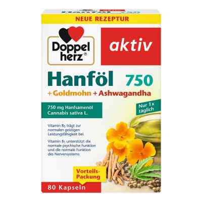 Doppelherz Hanföl+goldmohn+ashwagandha Kapseln 80 szt. od Queisser Pharma GmbH & Co. KG PZN 18658421