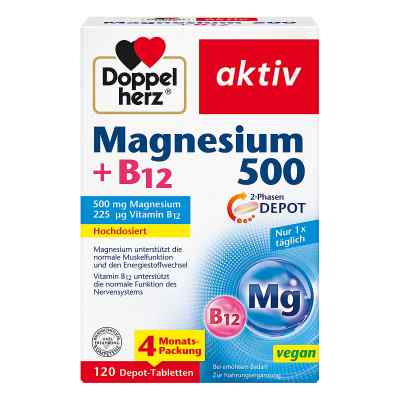 Doppelherz Magnesium 500+b12 2-phasen Depot Tabletten  120 szt. od Queisser Pharma GmbH & Co. KG PZN 19117302