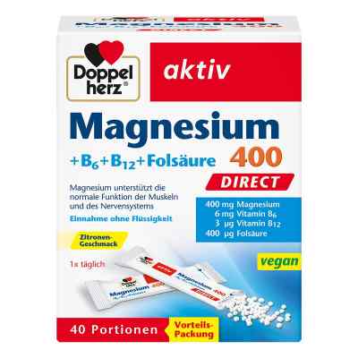 Doppelherz Magnesium+b Vitamine Direct w granulkach 40 szt. od Queisser Pharma GmbH & Co. KG PZN 11616135