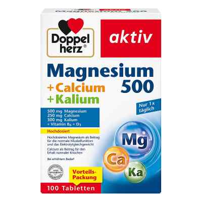 Doppelherz Magnez 500+wapń+potas tabletki 100 szt. od Queisser Pharma GmbH & Co. KG PZN 18710541