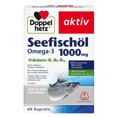 Doppelherz  Omega 3 1000mg+kwas foliowy tabl. 60 szt. od Queisser Pharma GmbH & Co. KG PZN 06583675