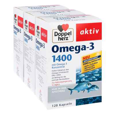 Doppelherz Omega-3 1.400 Kapseln 3x120 szt. od Queisser Pharma GmbH & Co. KG PZN 08100281