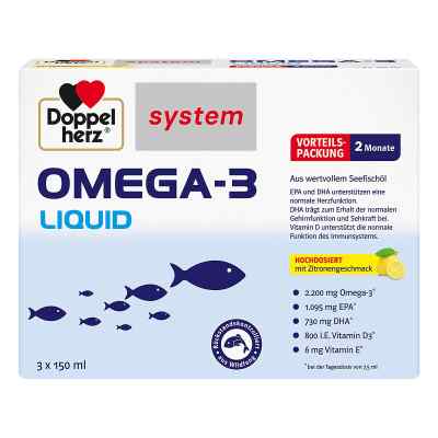 Doppelherz Omega-3 Liquid system płyn 3X150 ml od Queisser Pharma GmbH & Co. KG PZN 16382707