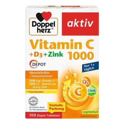 Doppelherz Vitamin C1000 +d3+zink Depot Tabletten 100 szt. od Queisser Pharma GmbH & Co. KG PZN 17620528