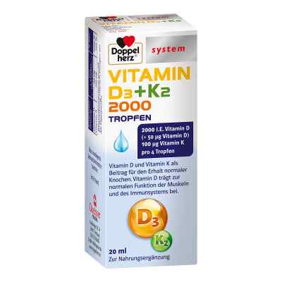 Doppelherz Vitamin D3 2000+k2 krople 20 ml od Queisser Pharma GmbH & Co. KG PZN 16699982