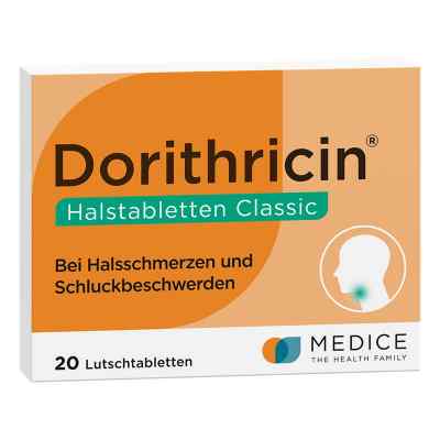Dorithricin Classic tabletki na gardło 0,5mg/1,0mg/1,5mg 20 szt. od MEDICE Arzneimittel Pütter GmbH&Co.KG PZN 07727923