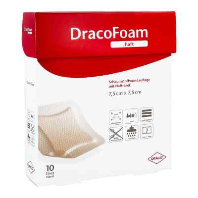 Dracofoam Haft Schaumstoffverband 7,5x7,5cm 10 szt. od Dr. Ausbüttel & Co. GmbH PZN 06733293