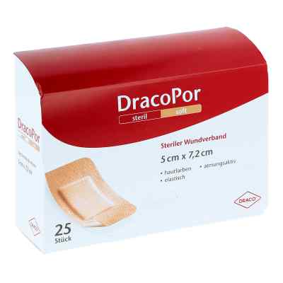 Dracopor opatrunek na ranę 7,2x5cm sterylny w kolorze skóry