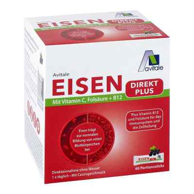 Eisen Direkt Plus Vitamin C+folsäure+b12 Pulver 60 szt. od Avitale GmbH PZN 17307702