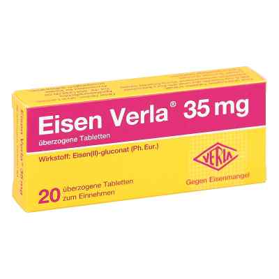 Eisen Verla 35 mg überzogene Tabletten 20 szt. od Verla-Pharm Arzneimittel GmbH &  PZN 11163863