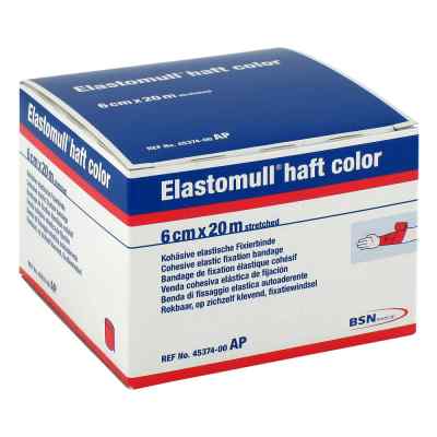 Elastomull haft color 20mx6cm czerwony Bandaż mocujący