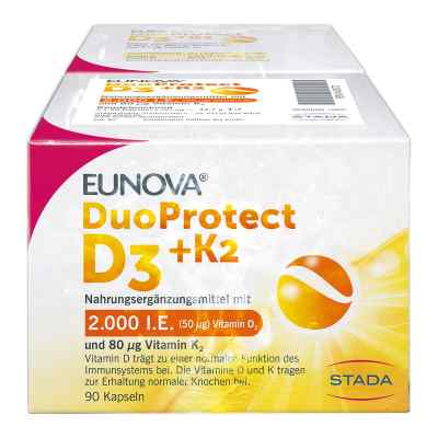 Eunova Duoprotect D3+k2 2.000 I.e./80 [my]g Kapseln ko 2X90 szt. od STADA GmbH PZN 15436772