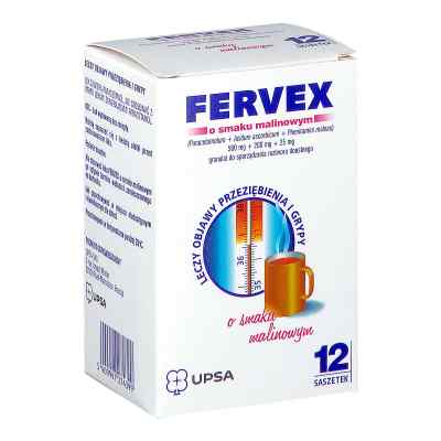 Fervex o smaku malinowym saszetki 12  od UPSA SAS PZN 08301774