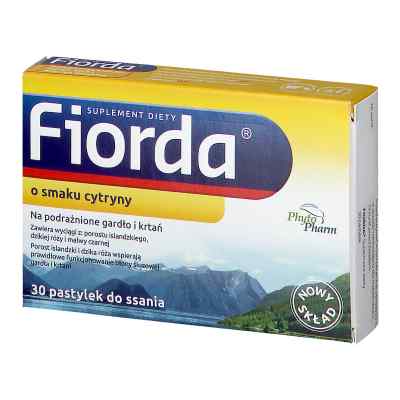 Fiorda o smaku cytryny, pastylki do ssania 30 od PHYTOPHARM KLĘKA S.A. PZN 08300837