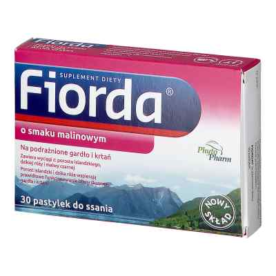 Fiorda o smaku malinowym, tabletki do ssania 30  od PHYTOPHARM KLĘKA S.A. PZN 08300838