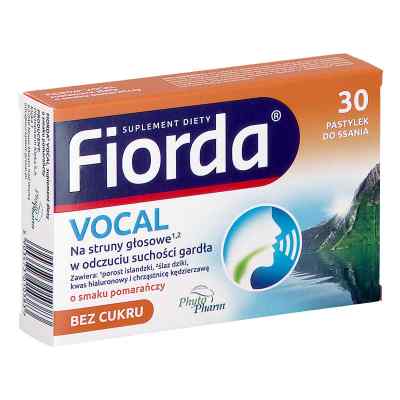 Fiorda Vocal o smaku pomarańczowym pastylki bez cukru