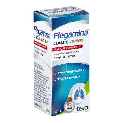Flegamina Junior syrop truskawkowy 200 ml od PLIVA KRAKÓW Z.F. S.A. PZN 08302536