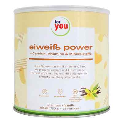 For You Eiweiss Power białko w proszku, smaku waniliowy 750 g od For You eHealth GmbH PZN 06147514