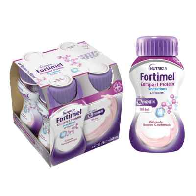 Fortimel Compact Protein 2.4 kcal chłodząca jagoda 4X125 ml od Danone Deutschland GmbH PZN 19490662
