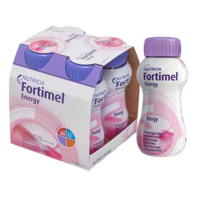 Fortimel Energy o smaku truskawkowym do picia 4X200 ml od Nutricia GmbH PZN 01125318