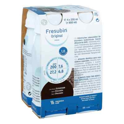 Fresubin Original Drink Schokolade Trinkflasche 4X200 ml od Fresenius Kabi Deutschland GmbH PZN 00041312