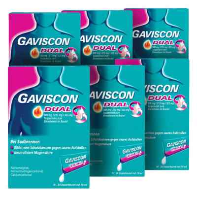 GAVISCON Dual 500 mg, 213 mg, 325 mg saszetki 6x24x10 ml od Reckitt Benckiser Deutschland GmbH PZN 08100016