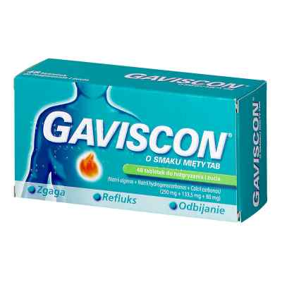Gaviscon o smaku miętowym tabletki do rozgryzania i żucia 48  od RECKITT BANCKISER HEALTH CARE INTERNATIONAL PZN 08300852