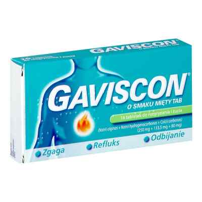 Gaviscon o smaku mięty TAB 16  od RECKITT BANCKISER HEALTH CARE IN PZN 08302206
