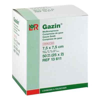 Gazin Kompressen 7,5x7,5cm 8fach steril 25X2 szt. od Lohmann & Rauscher GmbH & Co.KG PZN 03449019
